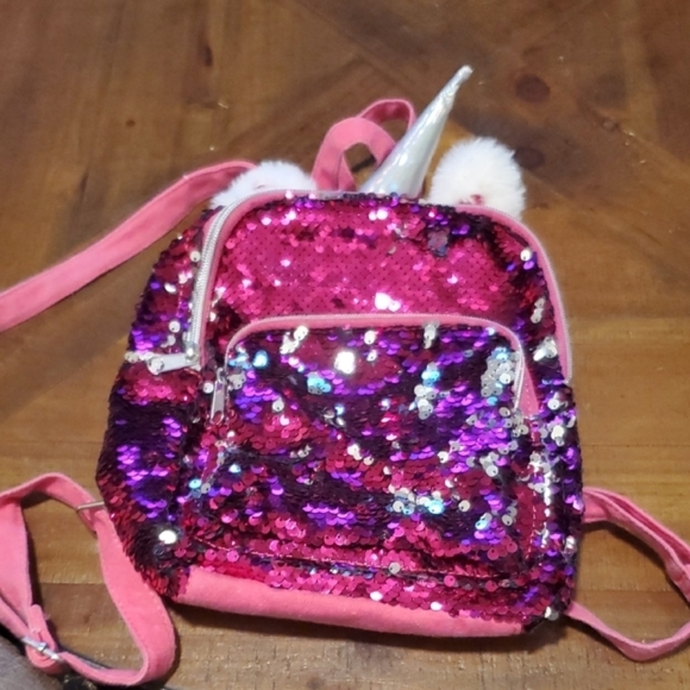 Sparkly Pink Unicorn Kids Backpack